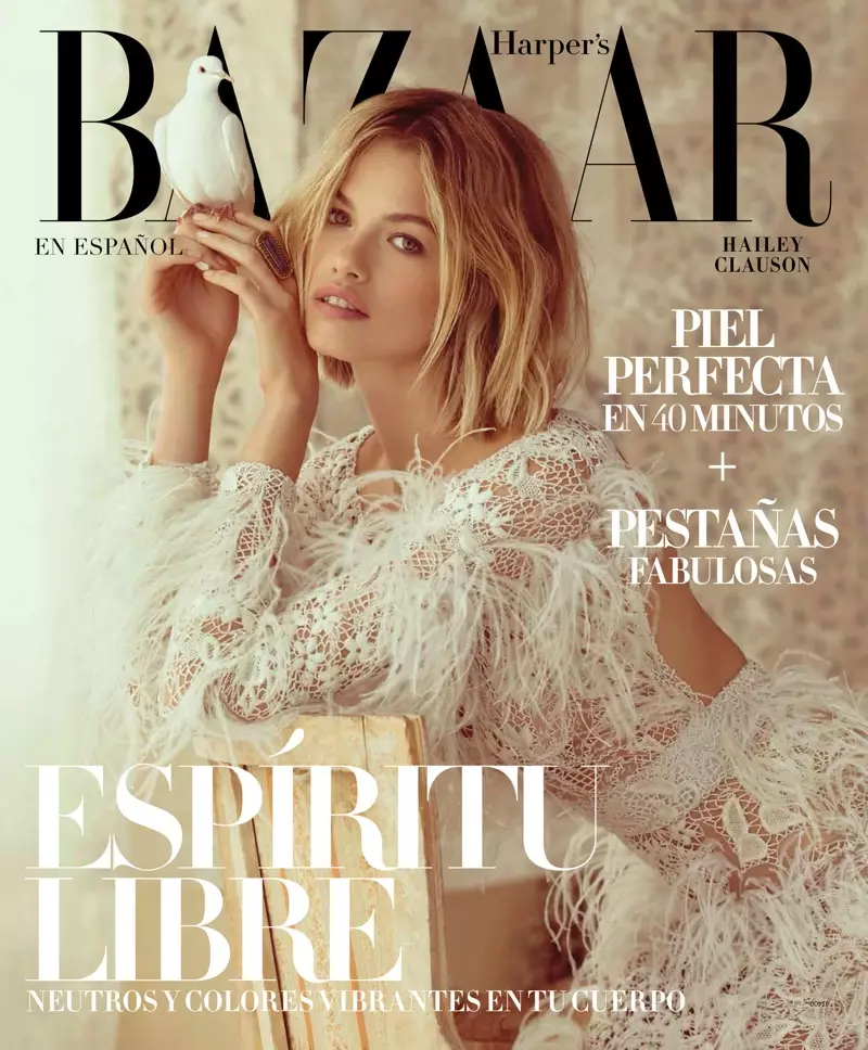 Hailey Clauson modela estilos transparentes para Harper's Bazaar en Español