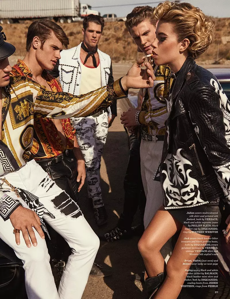 Моделҳои Ҳейли Клаусон Biker Glam Fashions барои GQ Style UK