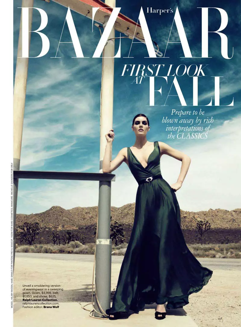 Hilary Rhoda ni Lachlan Bailey para sa Harper's Bazaar US Hunyo/Hulyo 2011