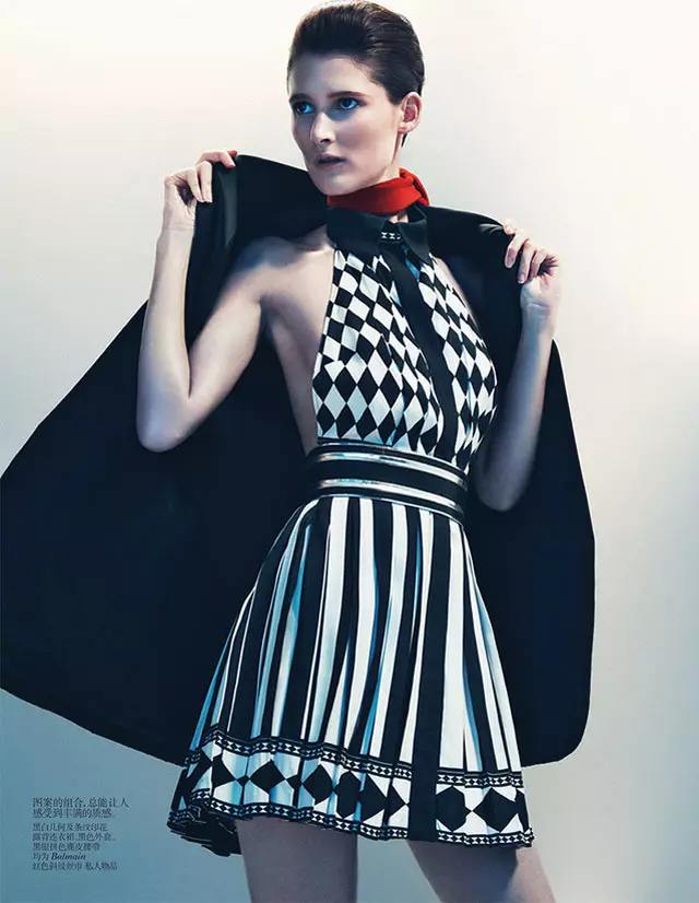 Marie Piovesan Športni drzni odtisi za Vogue China januarja 2013 avtorja Sebastiana Kima