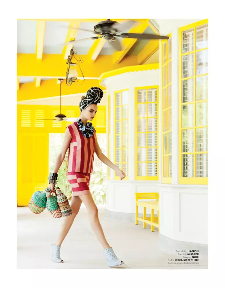 Barbara Fialho Gets Tropical cho Elle Mexico tháng 1 năm 2013, được chụp bởi Danny Cardozo