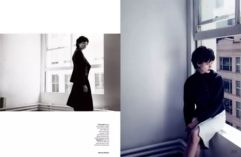 Irina Kulikova on Marcus Ohlssonin Retro in the City for Elle UK