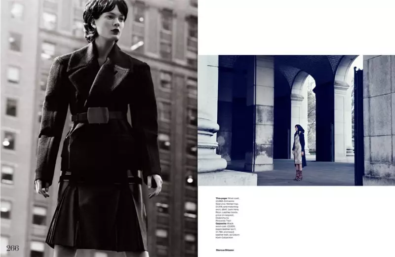 Irina Kulikova é Retro in the City para Elle UK de Marcus Ohlsson