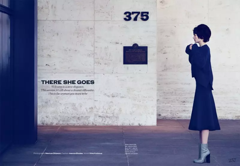 Irina Kulikova ke Retro in the City for Elle UK ka Marcus Ohlsson