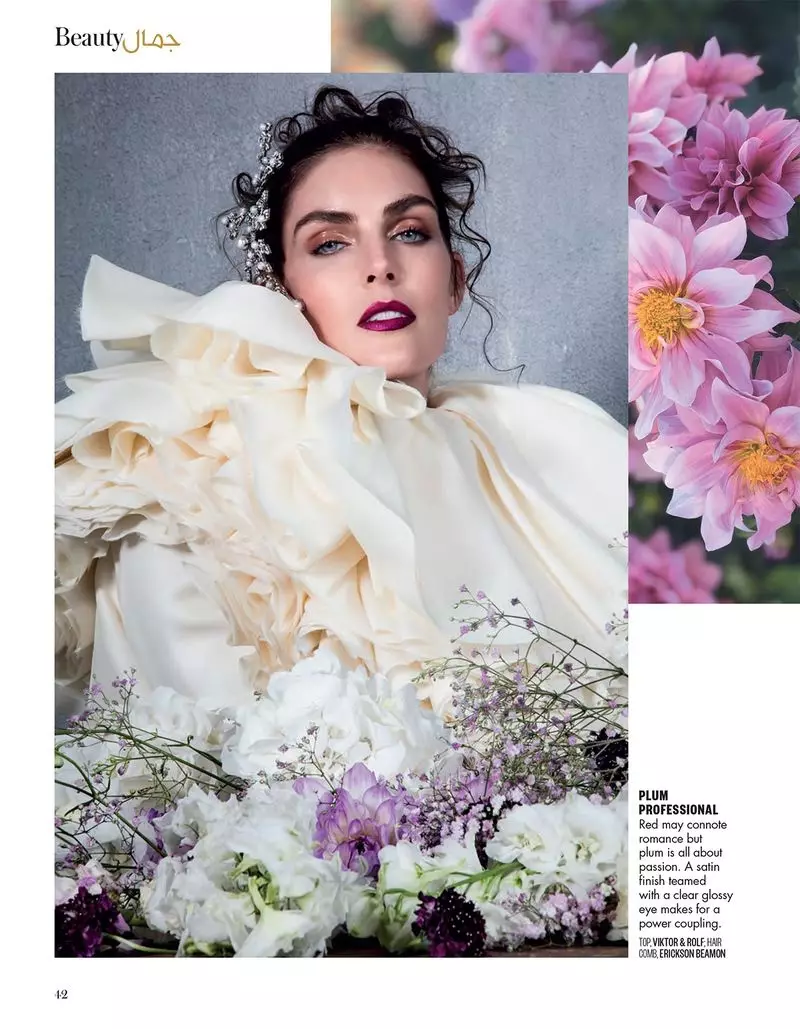 Hilary Rhoda aya dina Full Bloom pikeun Vogue Arabia