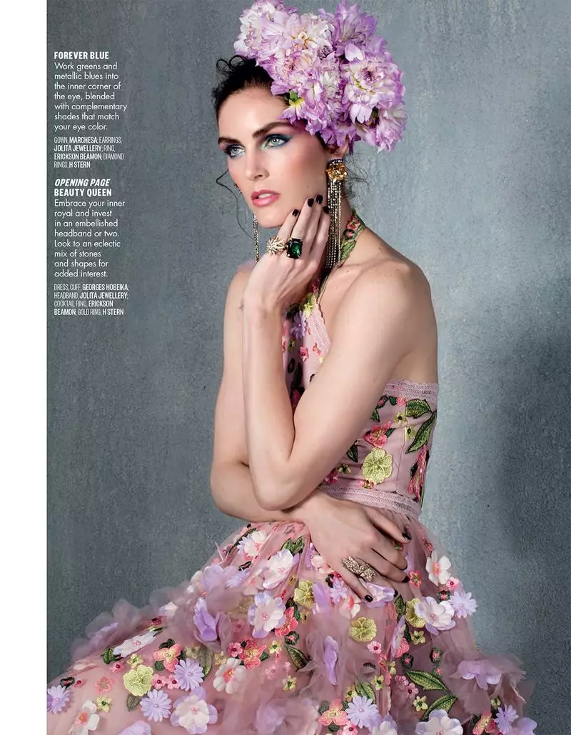 Hilary Rhoda aya dina Full Bloom pikeun Vogue Arabia