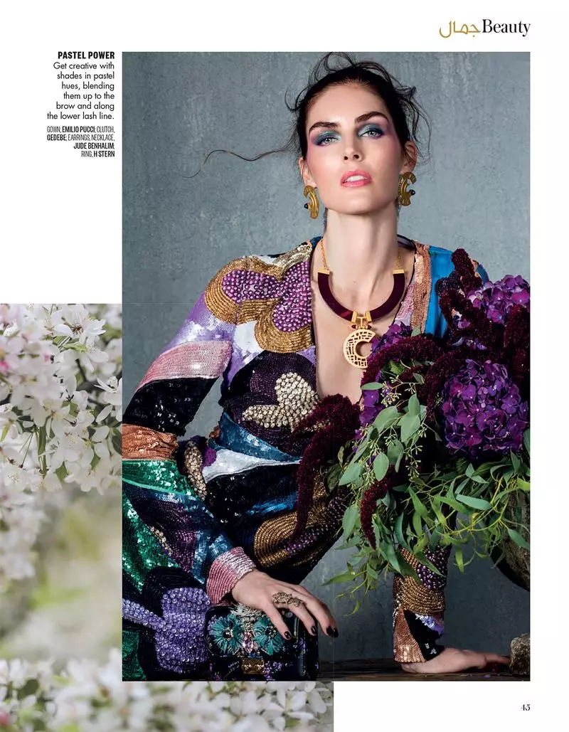 Hilary Rhoda estas en Plena florado por Vogue Arabia