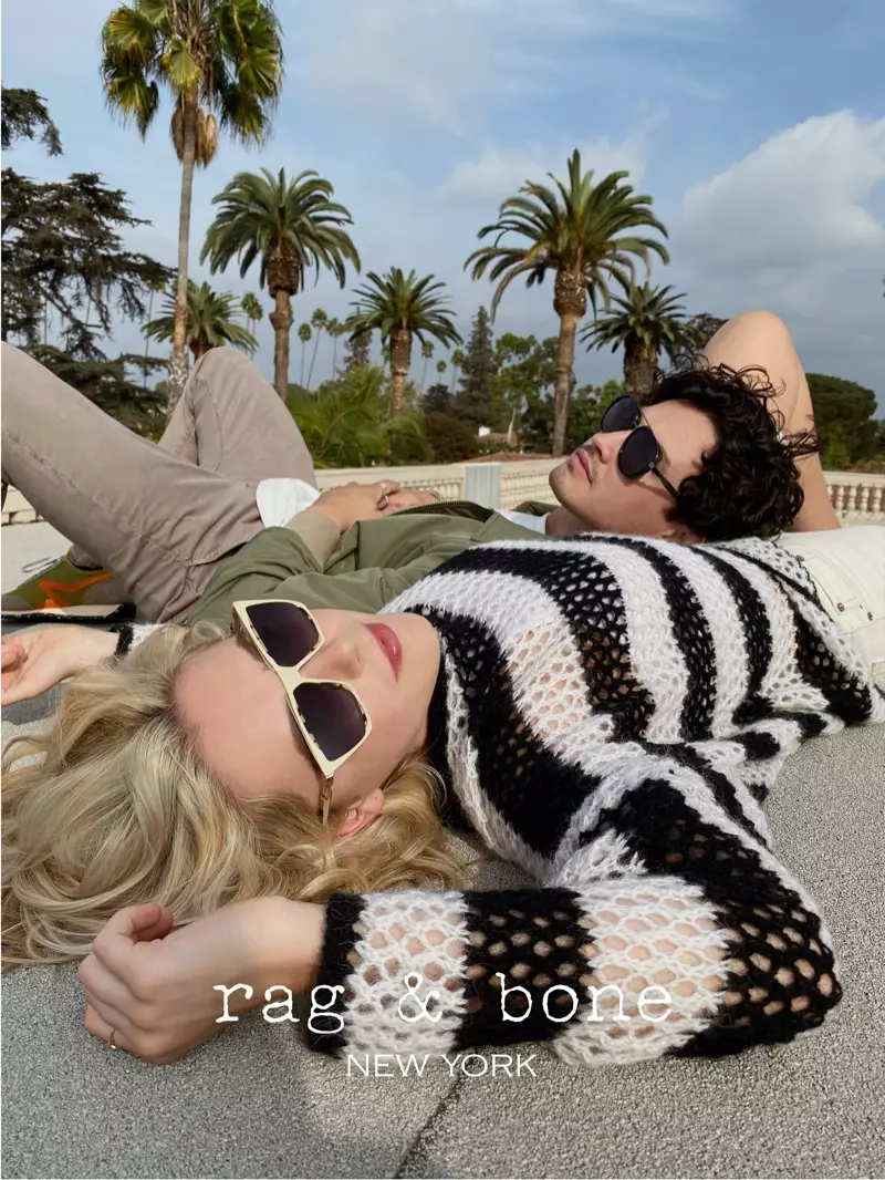 Kiernan Shipka og Gavin Leatherwood front Rag & Bone Eyewear vår-sommer 2021-prosjektet.