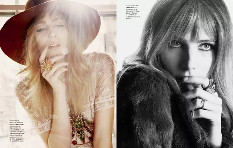 Mae Dree Hemingway yn Harddwch Bohemaidd i Elle France