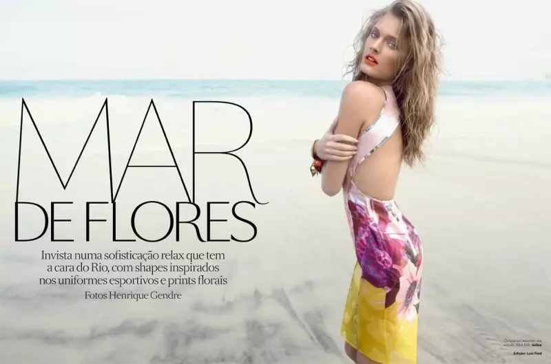 Constance Jablonski à la plage pour Vogue Brésil novembre 2012 par Henrique Gendre