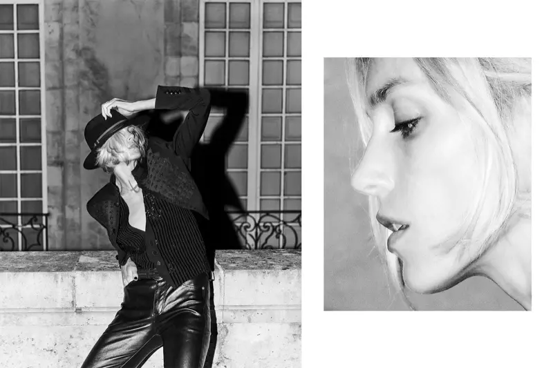 Anja Rubik poseert in Night Out Looks for T Singapore