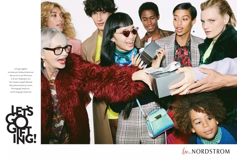 Nordstrom presenta as súas sinaturas caixas de prata na campaña Holiday 2018