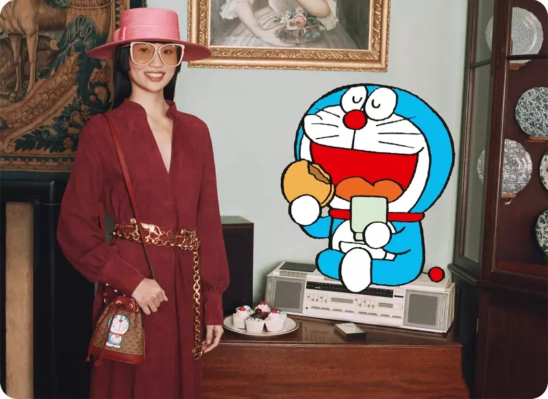 Një imazh nga fushata e Vitit të Ri Hënor Doraemon x Gucci.