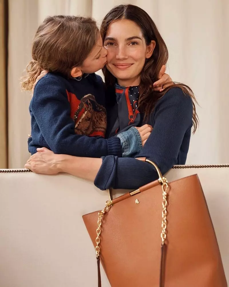 Lily Aldridge ve kızının ön yüzü Lauren Ralph Lauren 2019 sonbahar kampanyası