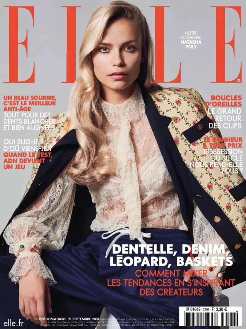 Natasha Poly se enfrenta a las tendencias de la moda de otoño para ELLE Francia