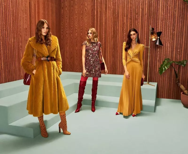 1970's styl nimt it fuotljocht yn Elisabetta Franchi hjerst-winter 2018 kampanje