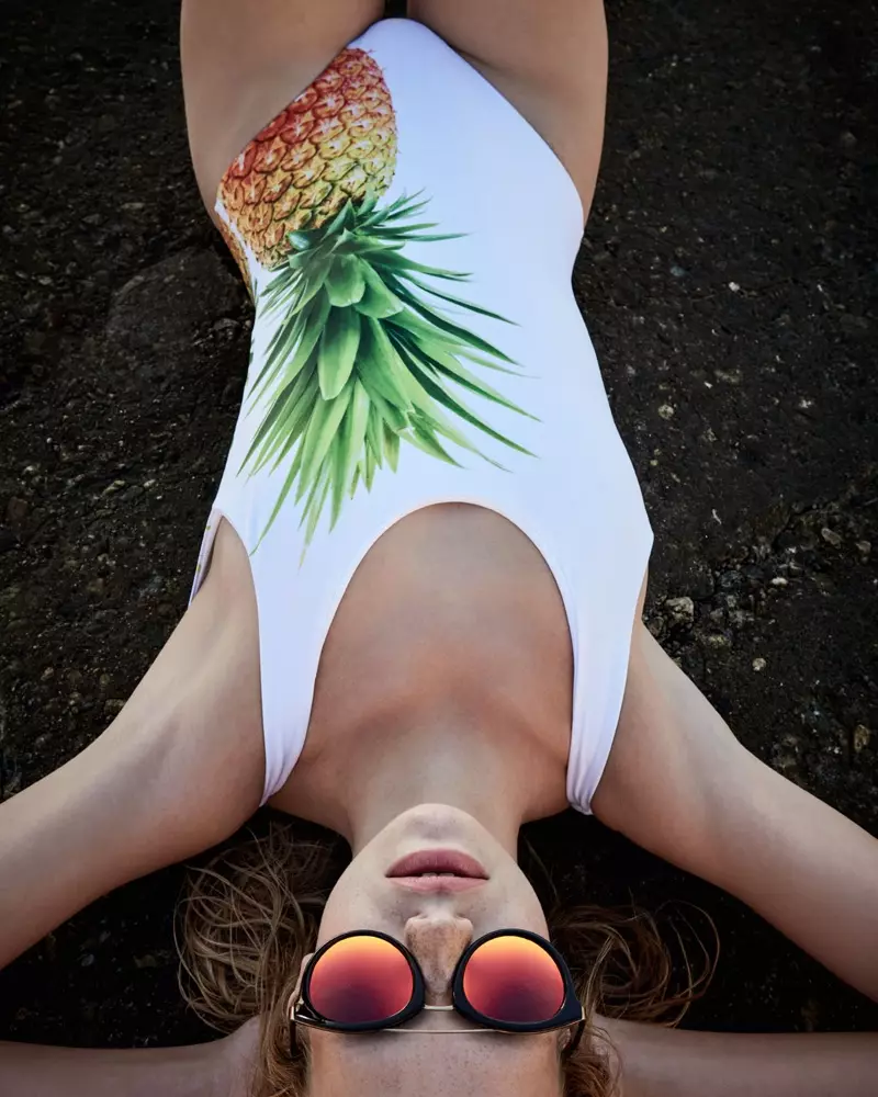 Jednodielne plavky Onia Kelly Pineapple-Print