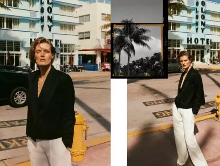 Tid etter solnedgang: Malgosia Bela poserer i Miami for Massimo Dutti