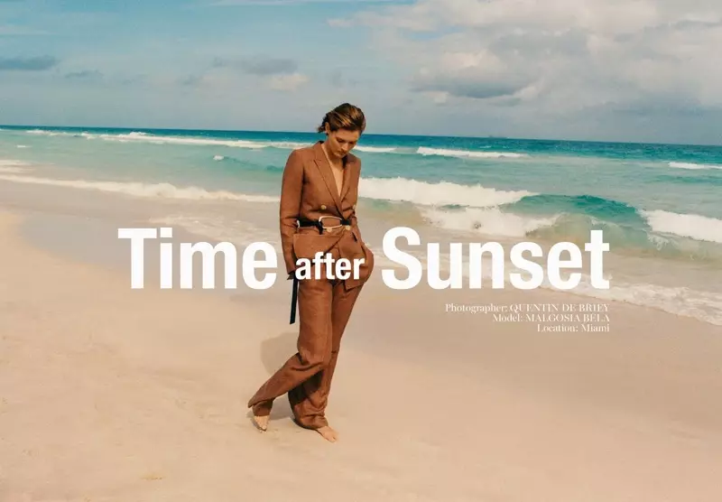 Malgosia Bela spiller hovedrollen i Massimo Dutti Time after Sunset vår-sommer 2020-redaksjonen