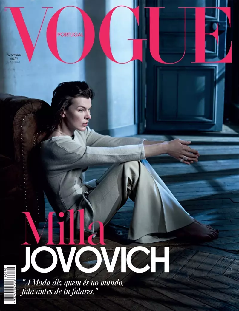 Milla Jovovich pada Kulit Vogue Portugal Disember 2016