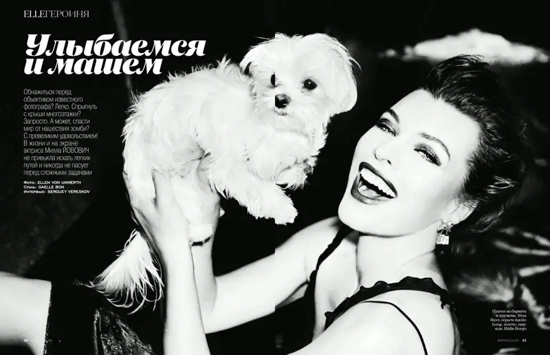 Milla Jovovich poserer i Nina Ricci-kjole med Eddie Borgo-smykker