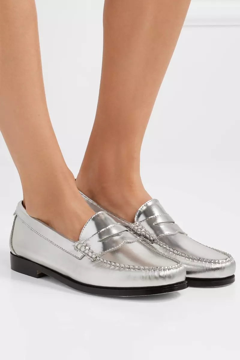 RE/DONE x Weejuns The Whitney Metallic Leather Loafers 325$