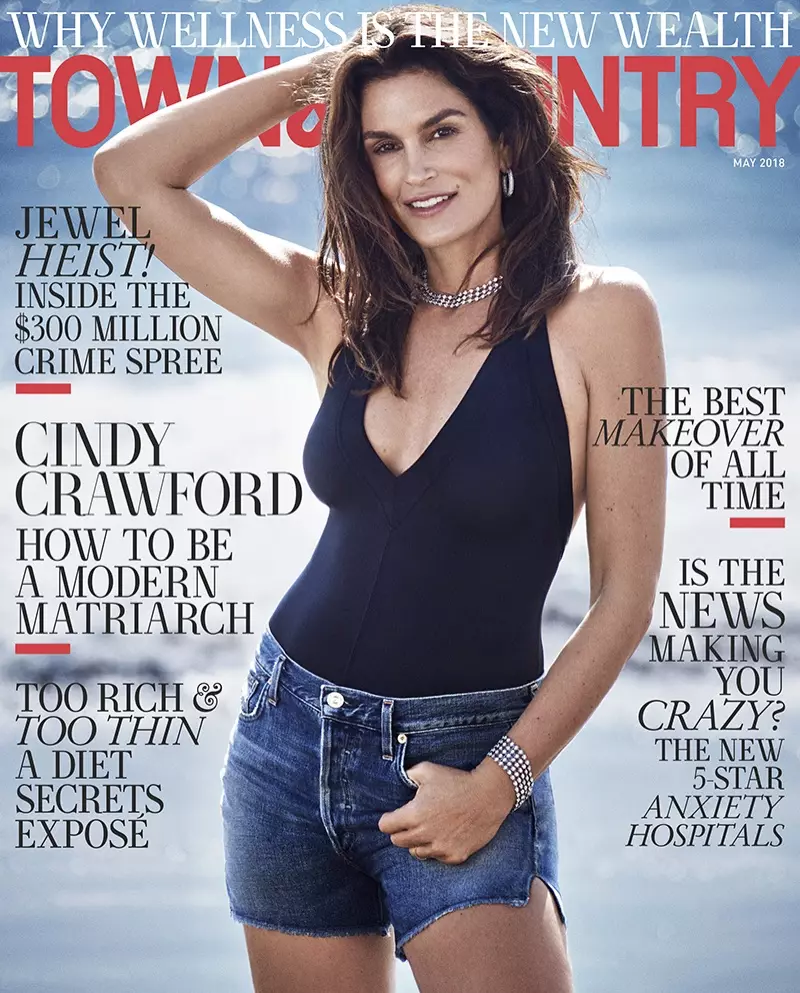 Cindy Crawford | Lub Zos & Lub Tebchaws Magazine | 2018 Cover | Kev yees duab