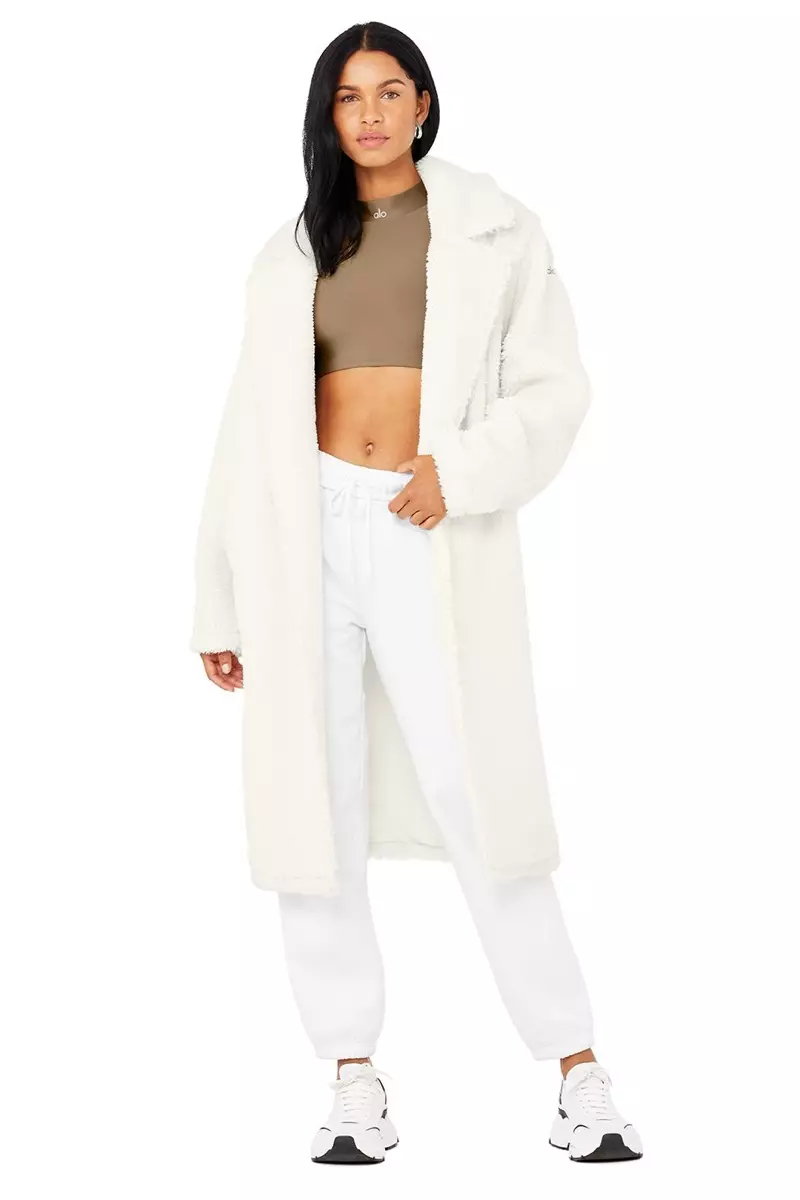 Alo Sherpa Trench in Ivory $ 298
