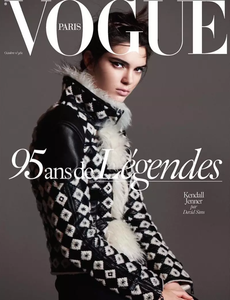 Kendall Jenner lori Vogue Paris Oṣu Kẹwa 2015 Ideri nipasẹ David Sims