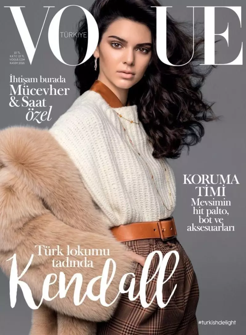 Кендалл Женнер 2016 оны 11-р сарын Туркийн Vogue сэтгүүлийн нүүрэнд