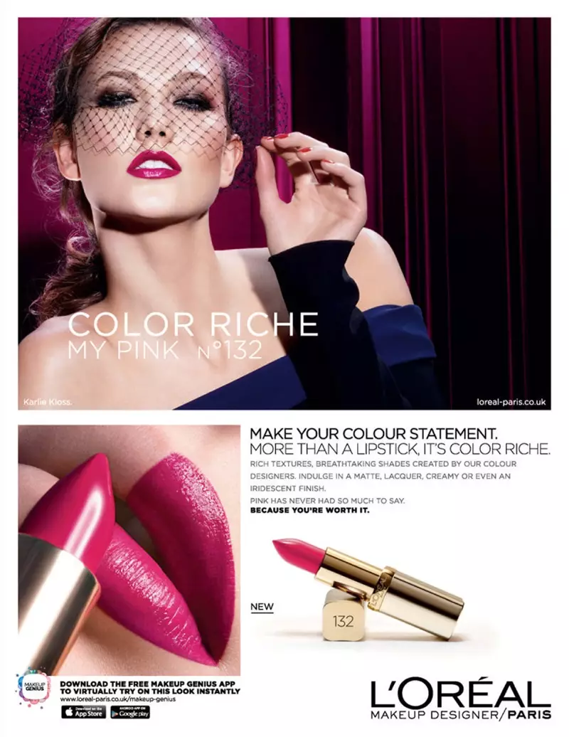 Karlie Kloss បង្ហាញភាពអស្ចារ្យនៅក្នុងការផ្សាយពាណិជ្ជកម្ម L'Oreal Paris 'Color Riche'