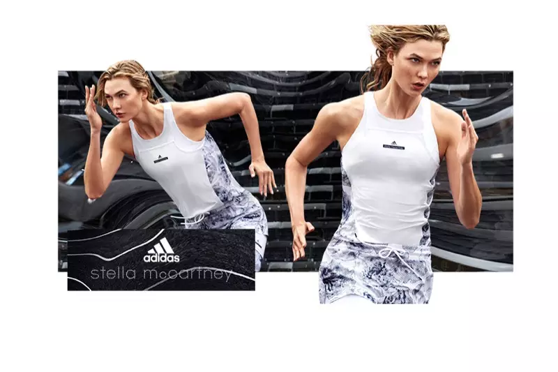 Gan redeg ar ei gyfer, mae Karlie Kloss yn ymddangos yn adidas gan ymgyrch hysbysebu gwanwyn 2017 Stella McCartney