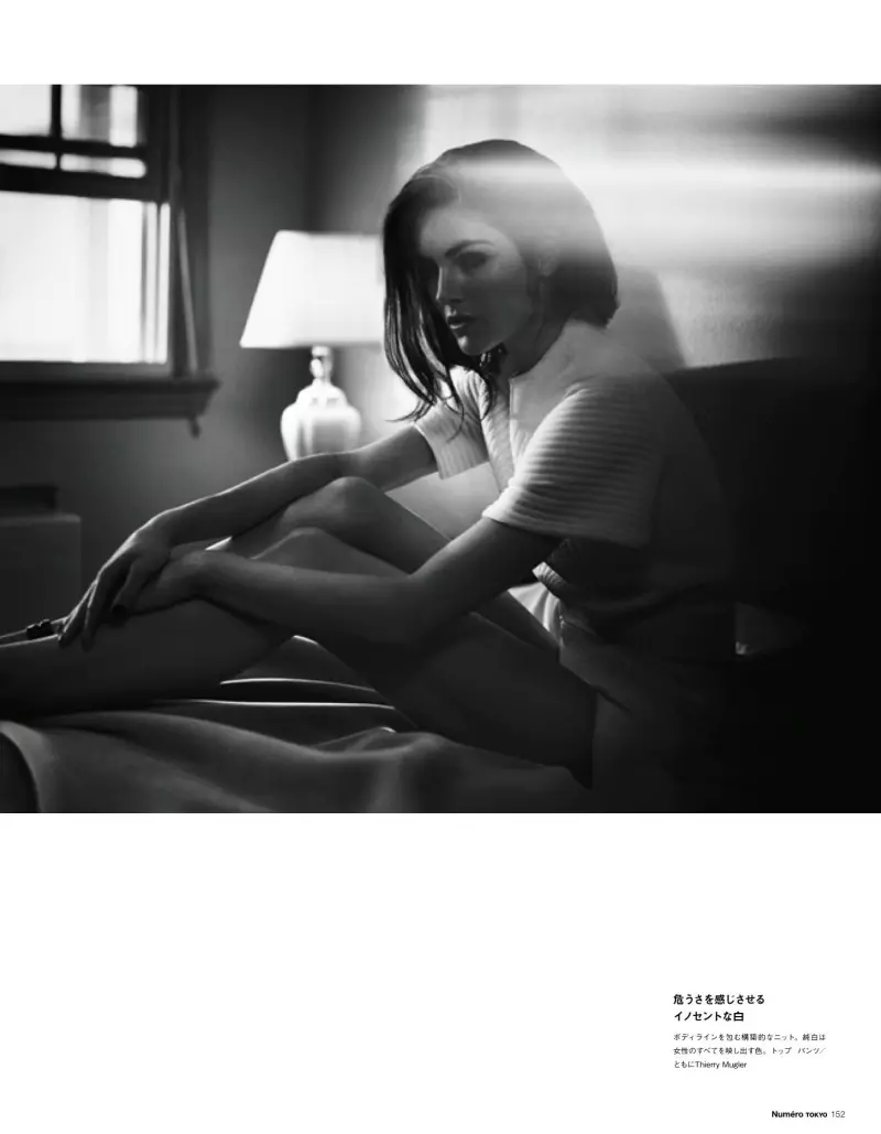 Hilary Rhoda โพสท่าให้กับ Vincent Peters ในนิตยสาร Numéro Tokyo ฉบับเดือนมกราคม/กุมภาพันธ์