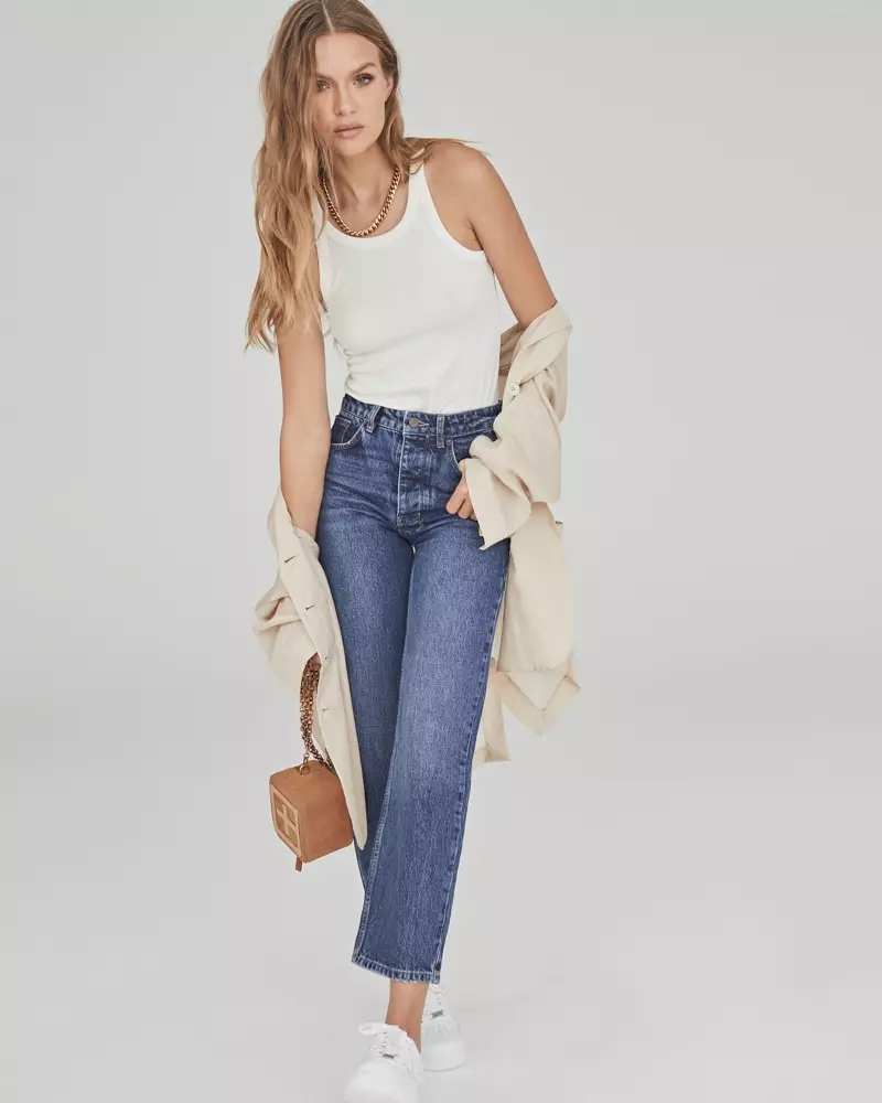 Model Josephine Skriver ngagem jeans Brooklyn dina kampanye usum gugur Ksubi 2021.