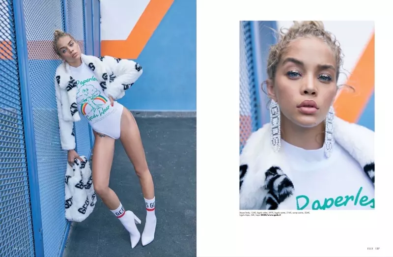 Jasmine Sanders ganha glamour esportivo para ELLE Turquia