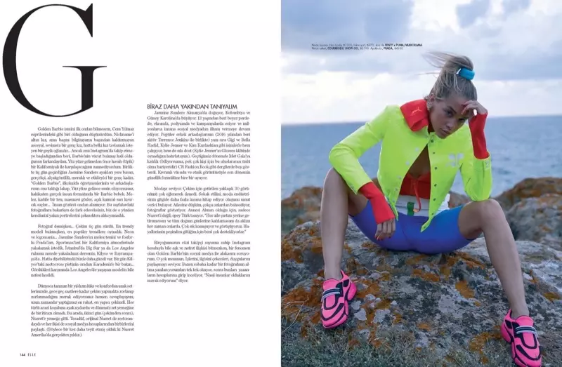 Jasmine Sanders Mendapat Sporty Glam untuk ELLE Turkey