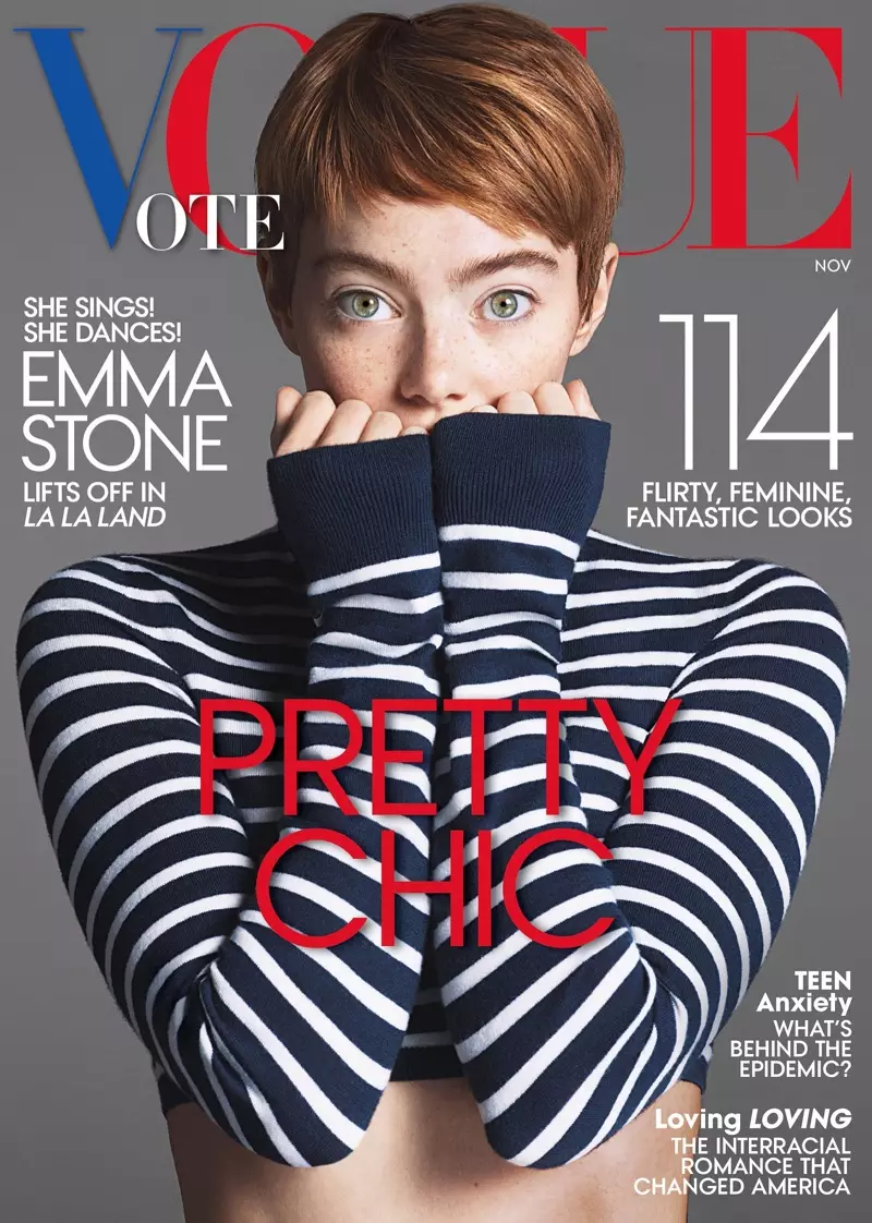 Emma Stone ao amin'ny Vogue Magazine Novambra 2016 Cover