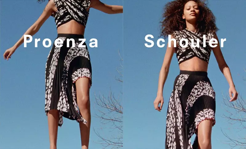 Selena Forrest แสดงในแคมเปญฤดูใบไม้ผลิ-ฤดูร้อนปี 2017 ของ Proenza Schouler