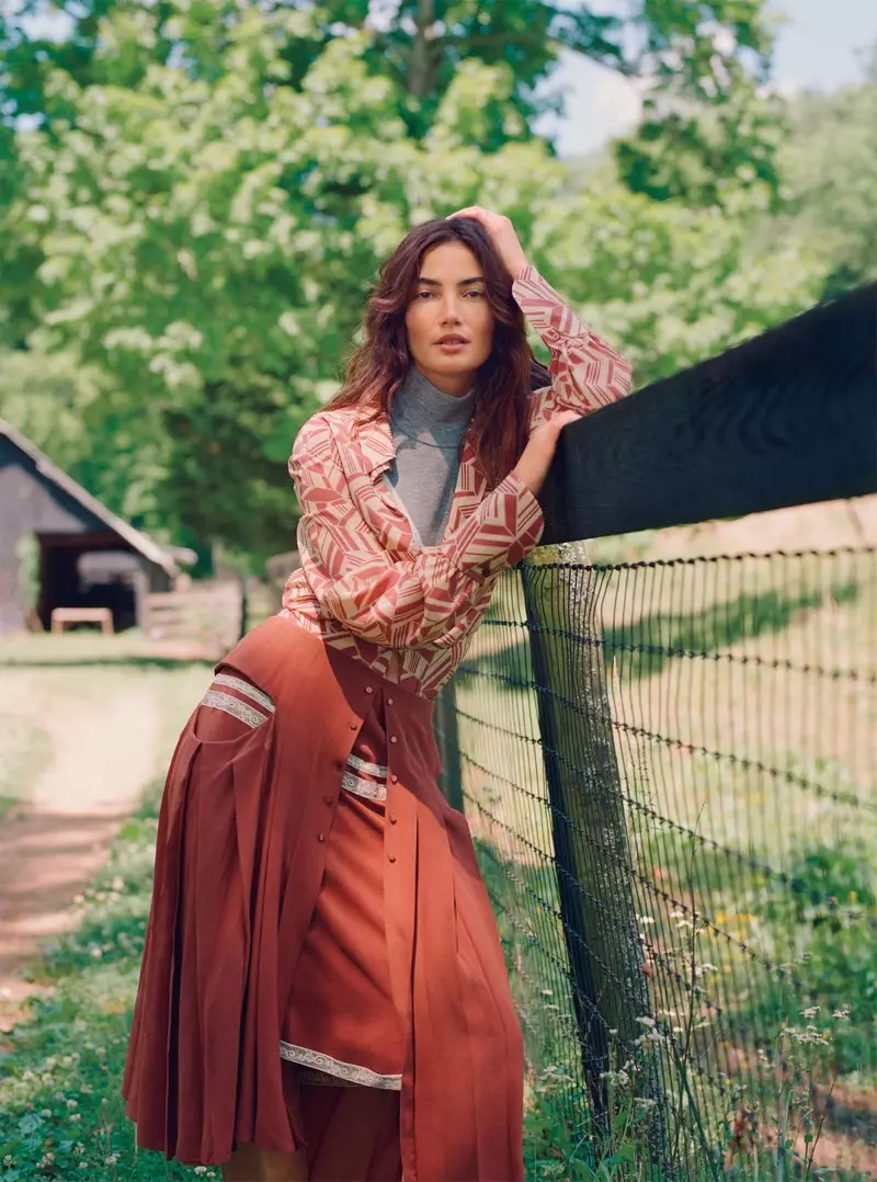 Lily Aldridge poseer in Chic Country Soek InStyle