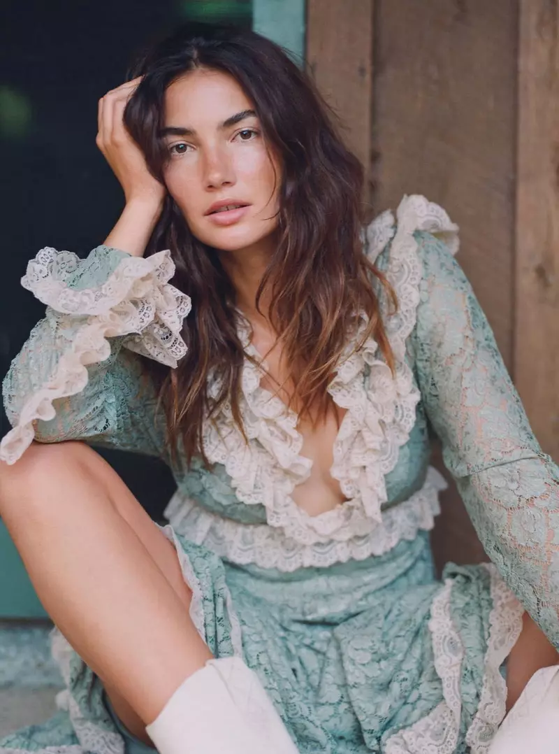 Lily Aldridge | InStyle | Outdoor Country Fashion Shoot