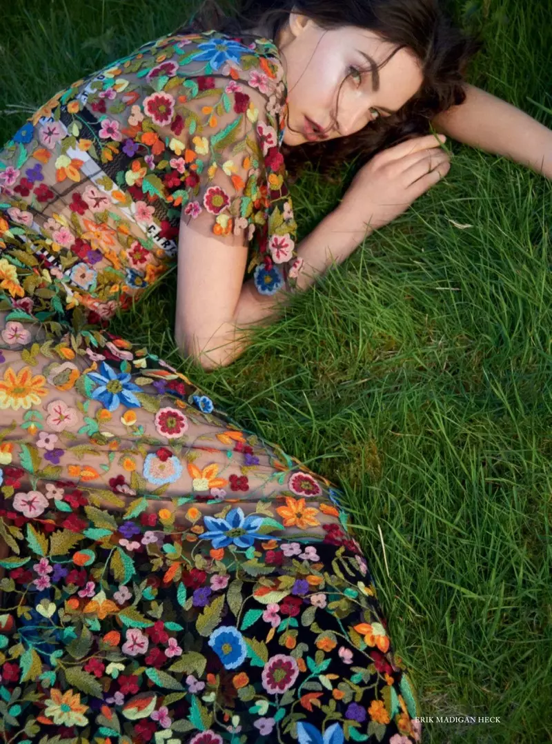 Jacquelyn Jablonski Models Dreamy Dresses in Harper's Bazaar UK