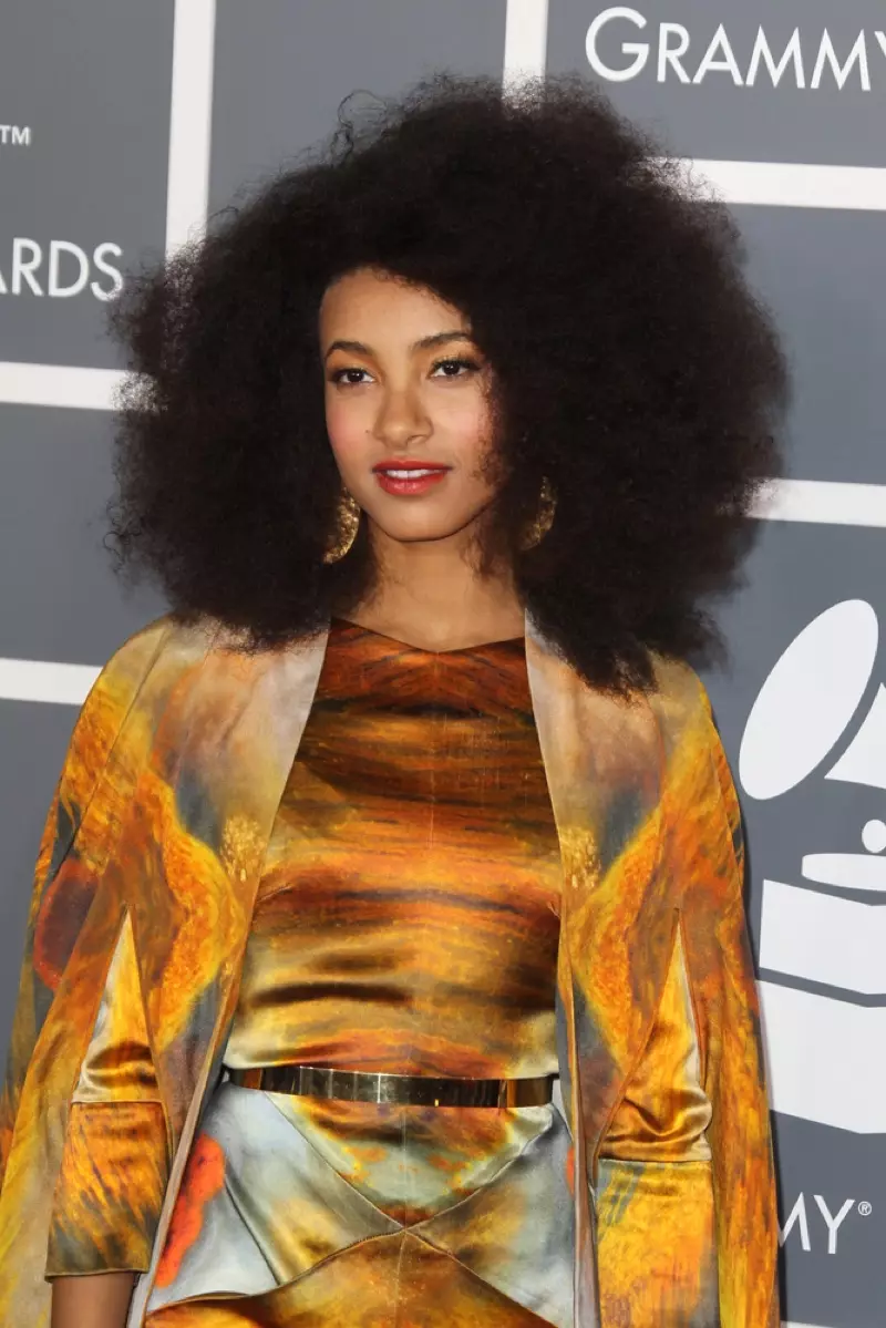 O le manumalo o le Grammy Esperanza Spalding e lulu lona lauulu masani i se sitaili. Helga Esteb / Shutterstock.com