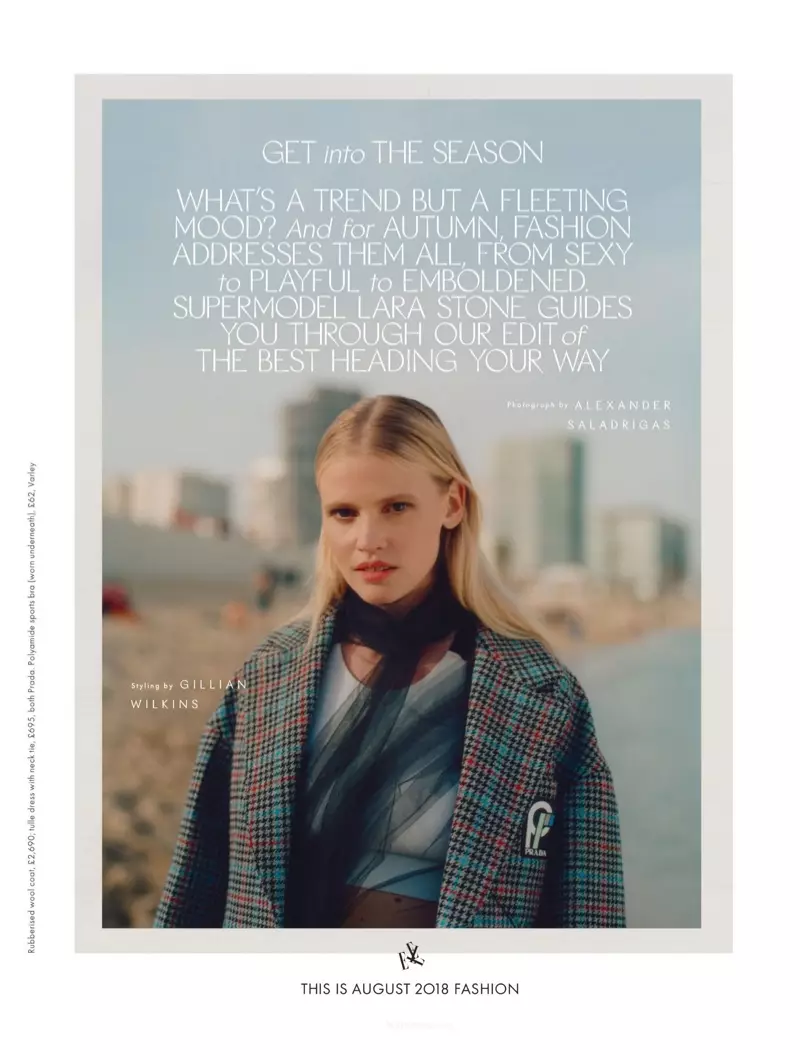 Lara Stone modelleart de hjerstkolleksjes foar ELLE UK