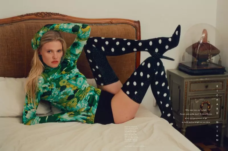 Lara Stone modellerer høstkolleksjonene for ELLE UK