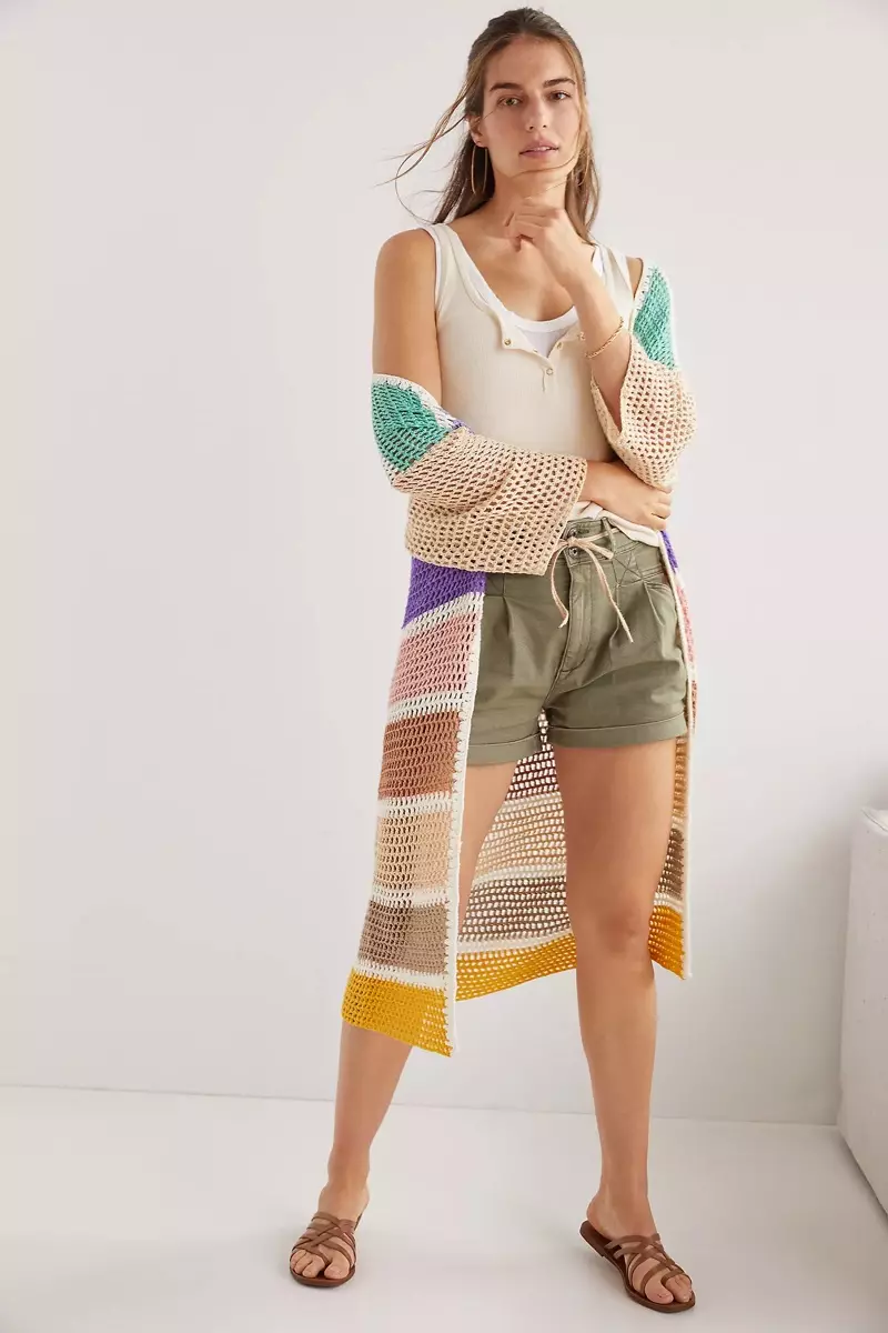 Antropologi Colorblock Crochet Cardigan $180