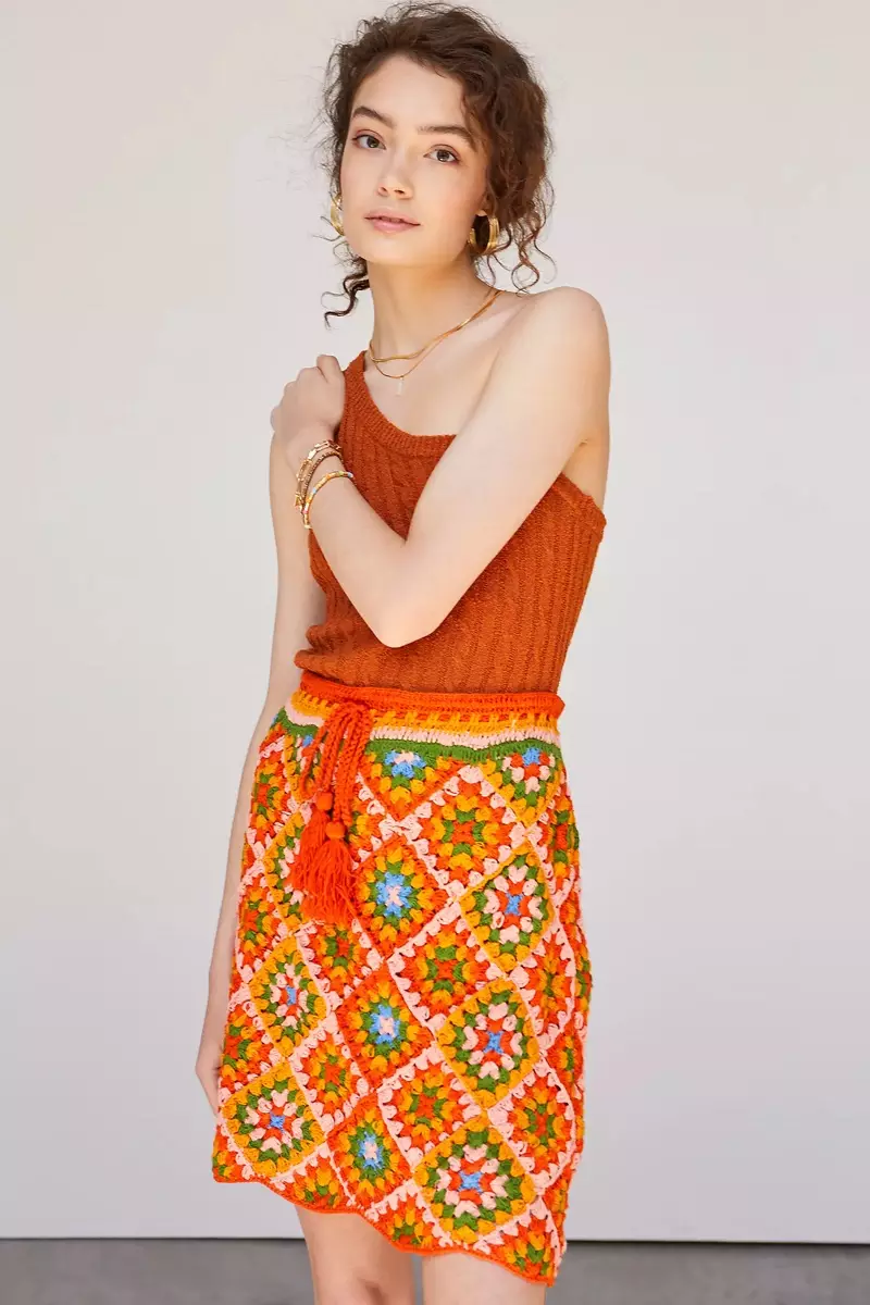 Skirt Mini Crochet Farm Rio $160