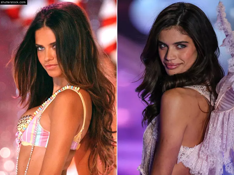 A Victoria’s Secret Angels, Sara Sampaio (R) és Adriana Lima (L) is hasonlóságot mutat sötét hajukkal, feltűnő arcvonásaikkal és kék szemével. Fotó: Fashionstock.com / Shutterstock.com