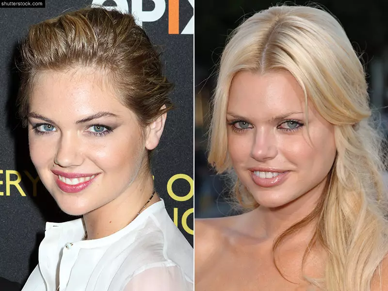 Imikino Illustrated Model Kate Upton (L) hamwe numuririmbyi wumukinyi wa Australiya Sophie Monk (R) bombi ni blonde, amaso yubururu kandi meza. Birashoboka ko aba bombi bashobora gukina bashiki bacu muri firime kuva Kate yatangira gukina vuba aha. Ifoto: JStone / Featureflash / Shutterstock.com