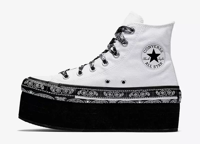 Converse x Майли Сайрус Чак Тейлор All Star платформасының ақ түсті жоғары топы $95