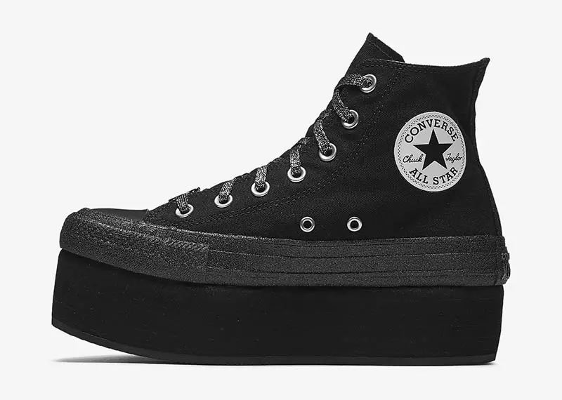 Converse x Майли Сайрус Чак Тейлор All Star платформасының қара түсті жоғары топы $95